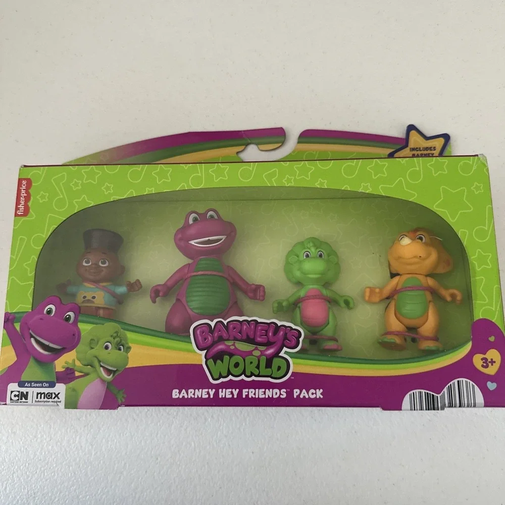 Barney's Hey Friends Pack 3-Inch Figure 4-Pack Barney Baby Bop Billy & David